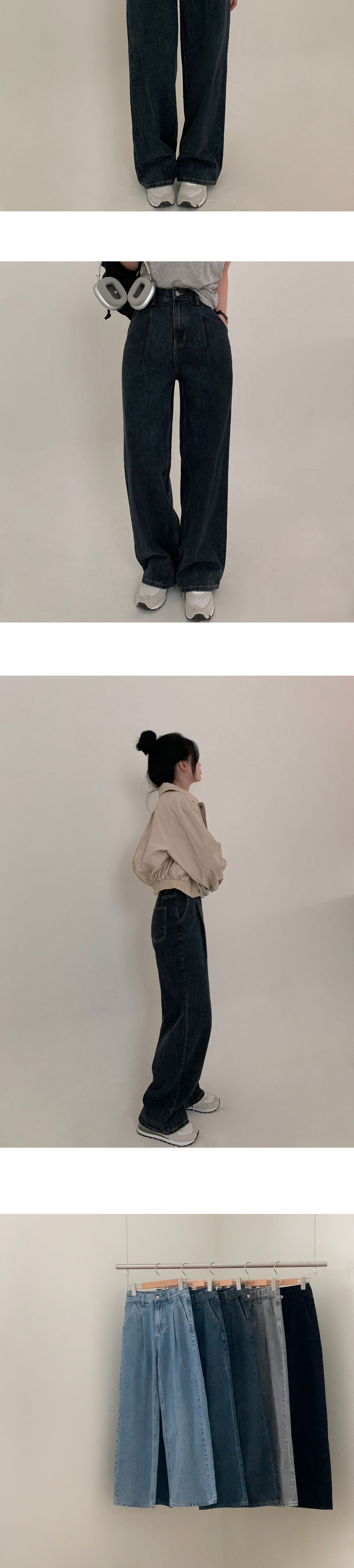 3TYPEハイウエストピンタックワイドデニムパンツ | レディース