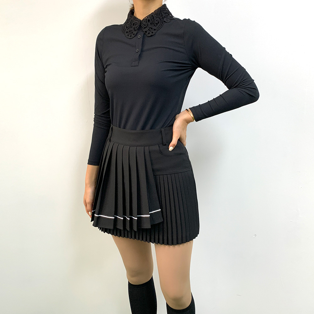 レア♡プリーツプリーズALTパンツ　オレンジ×黒　トップス２点おまとめ ラップ風プリーツスカートパンツ | レディースファッション通販