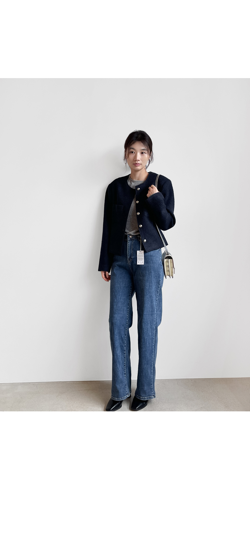 シークレットゴムストレートデニムパンツ | レディース