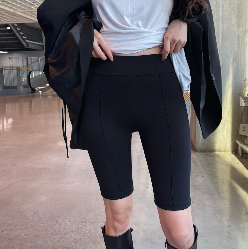 5分丈センターラインハイウエストレギンス | レディースファッション