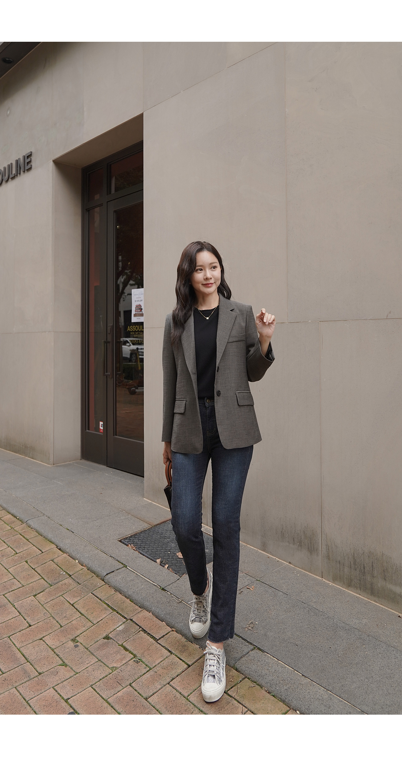 カットヘムスリムストレートデニムパンツ | レディース