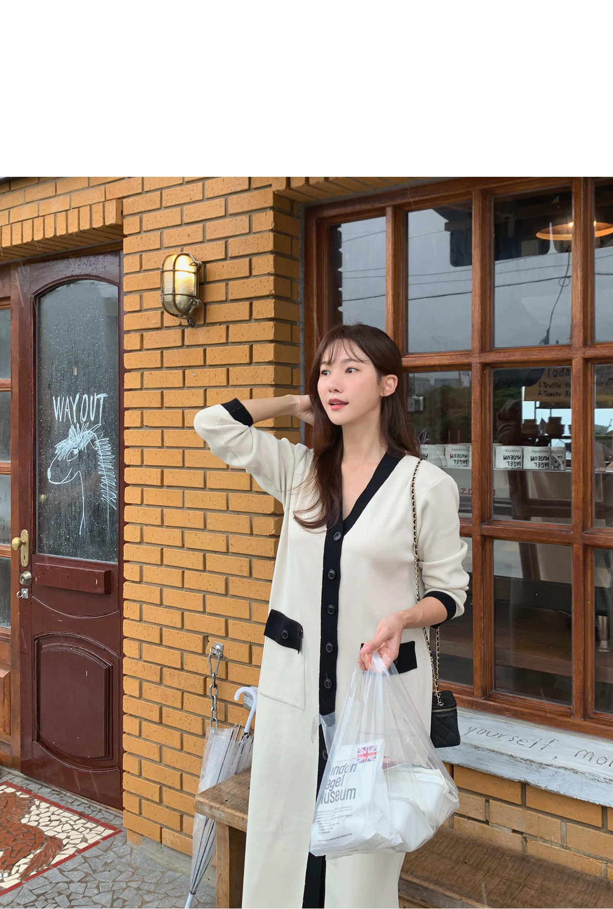 クリスチャンディオール　ウール　ニットワンピース　バイカラー　チュニック クリスチャンディオール ウール ニットワンピース バイカラー