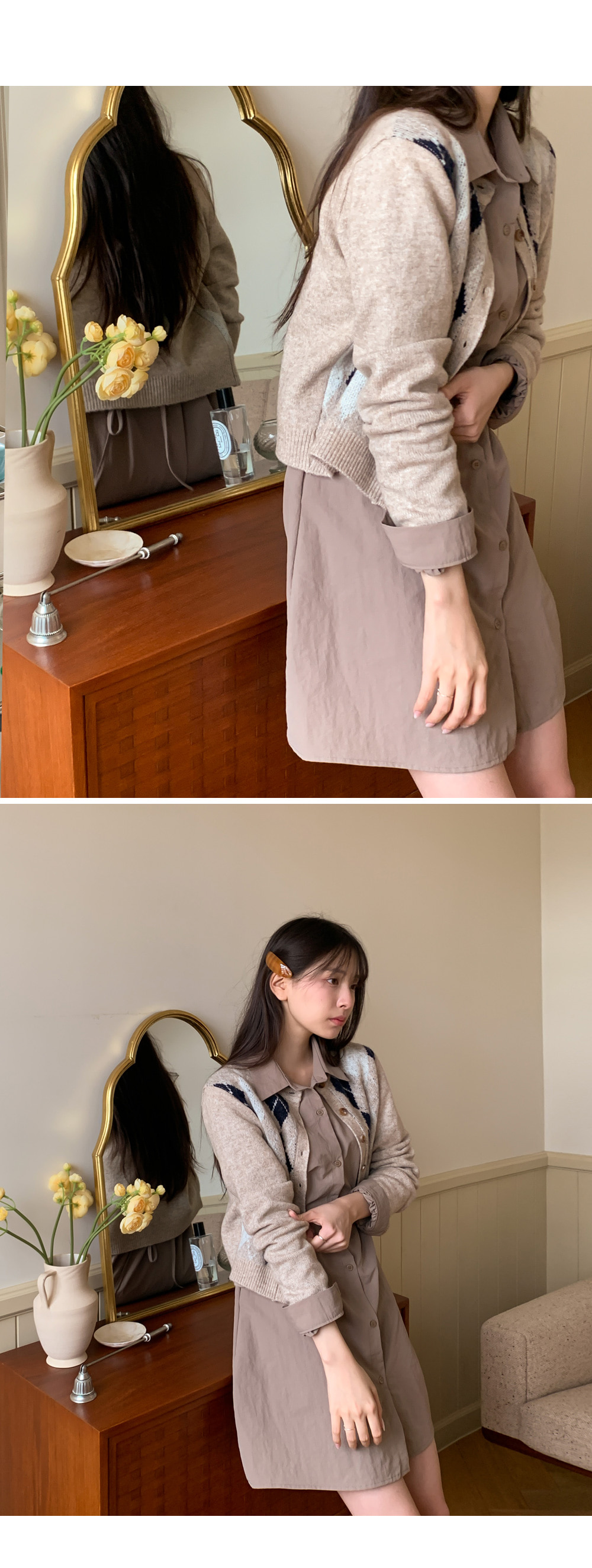 アーガイル柄ニットカーディガン | レディースファッション通販 - DHOLIC