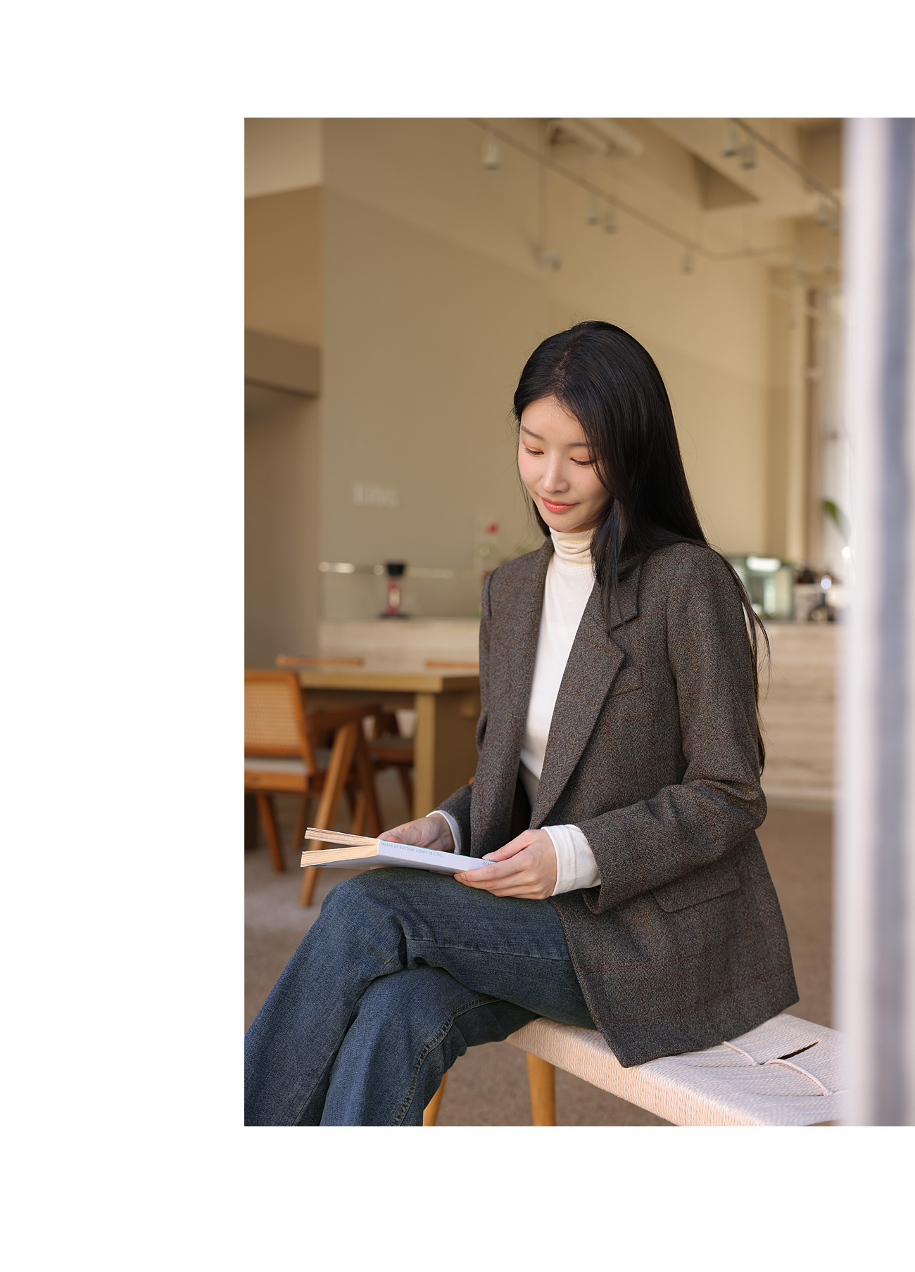 ゴールドダブルボタンヘリンボーンジャケット | レディース