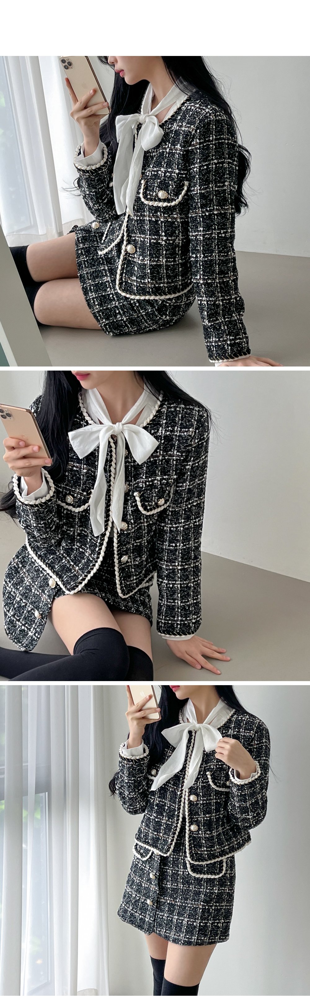 グリッターツイードジャケット&ミニスカートSET | レディース
