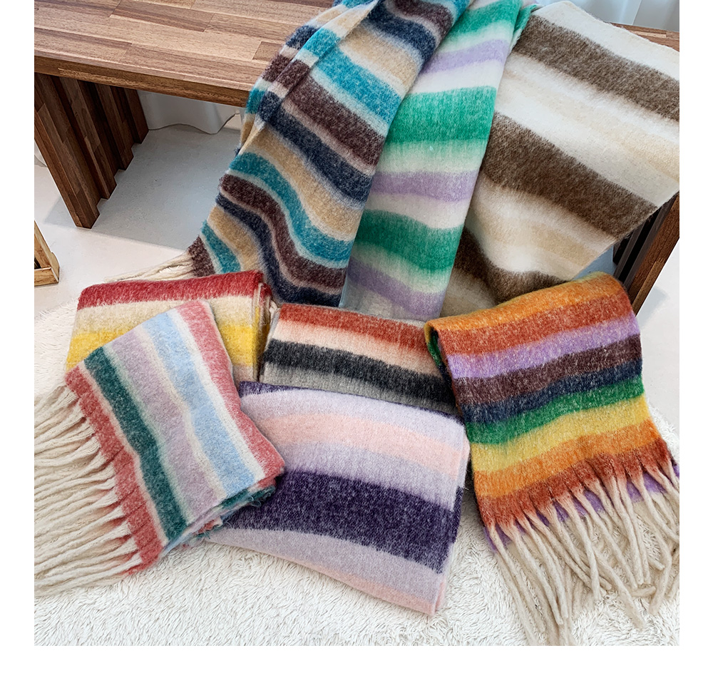 レインボーボーダーマフラー | レディースファッション通販 - DHOLIC