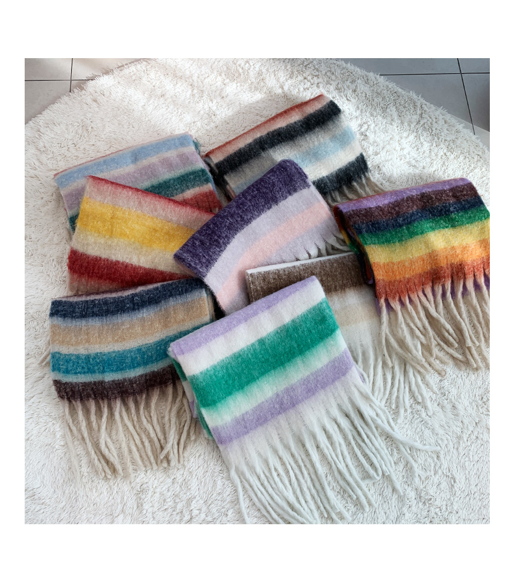 レインボーボーダーマフラー | レディースファッション通販 - DHOLIC