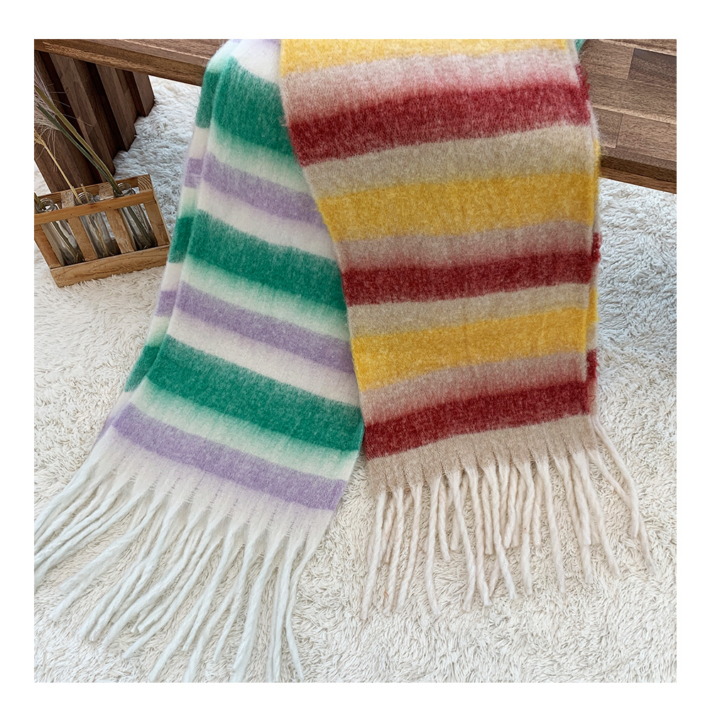 レインボーボーダーマフラー | レディースファッション通販 - DHOLIC