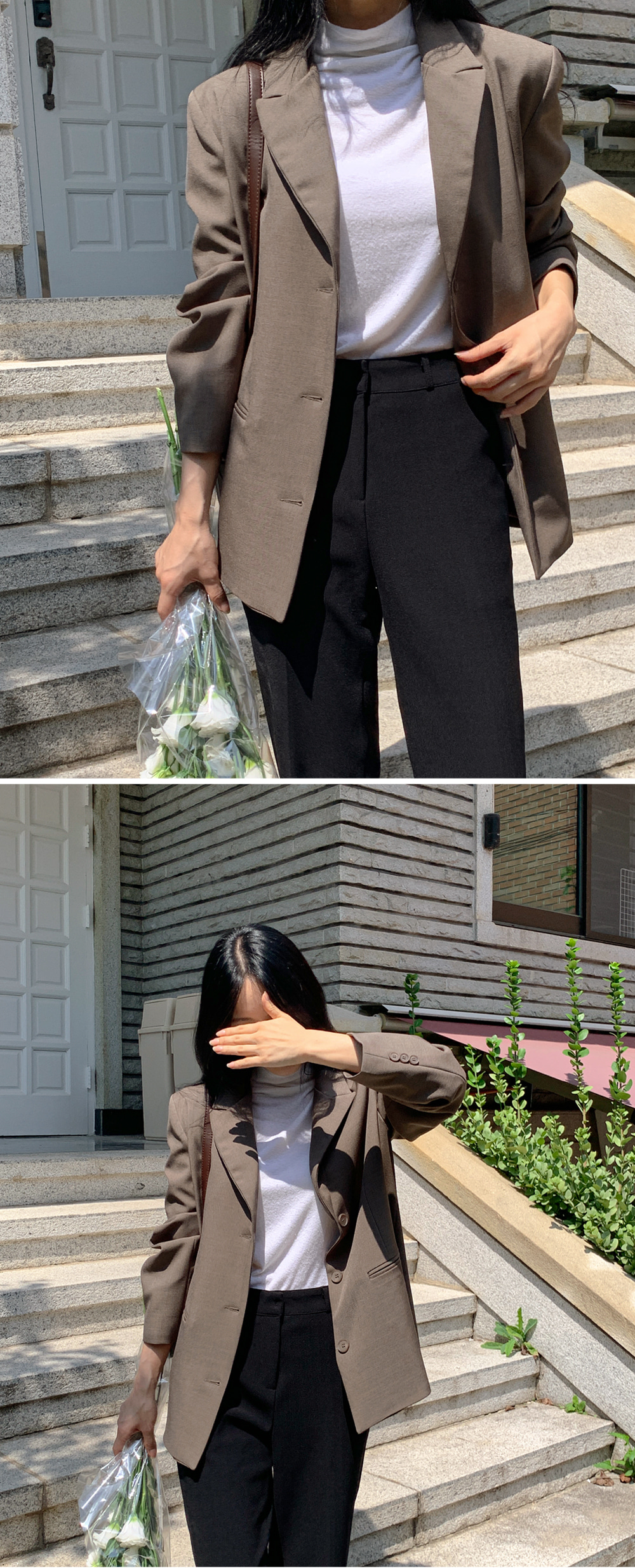 NICENESS NORTH クラシカルフレアードスラックス チャコール ≪通常販売≫nice easy wide slacks（ナイスイージーワイド