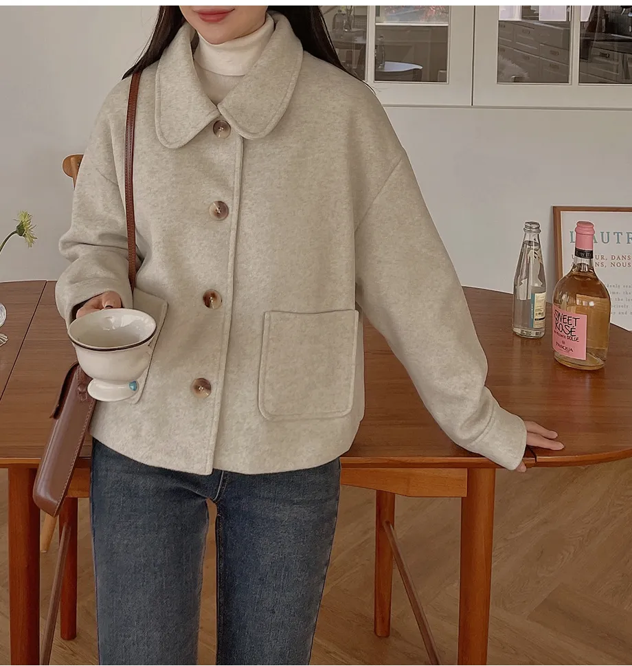 RIRINCO シングルボタンショート丈コート