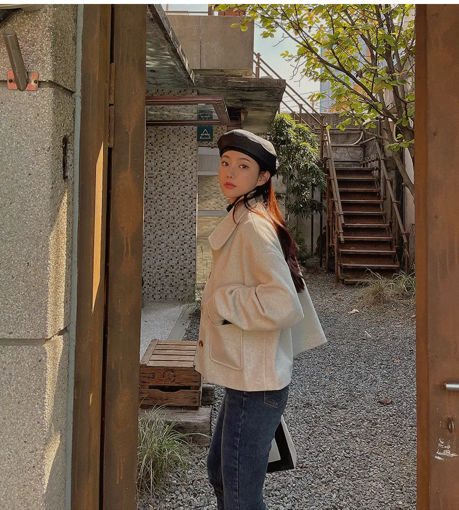 RIRINCO シングルボタンショート丈コート