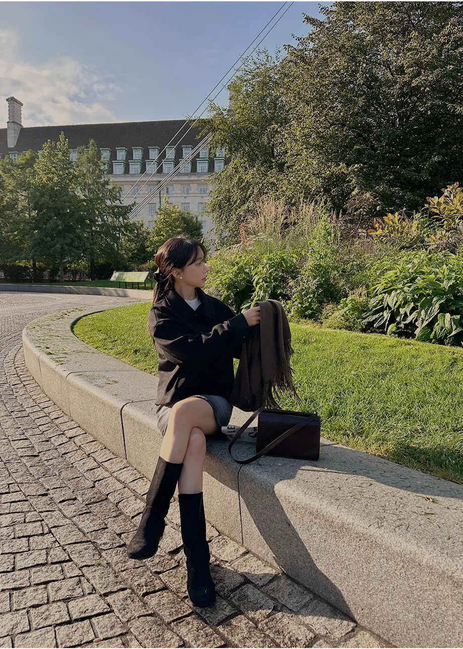 RIRINCO シングルボタンショート丈コート