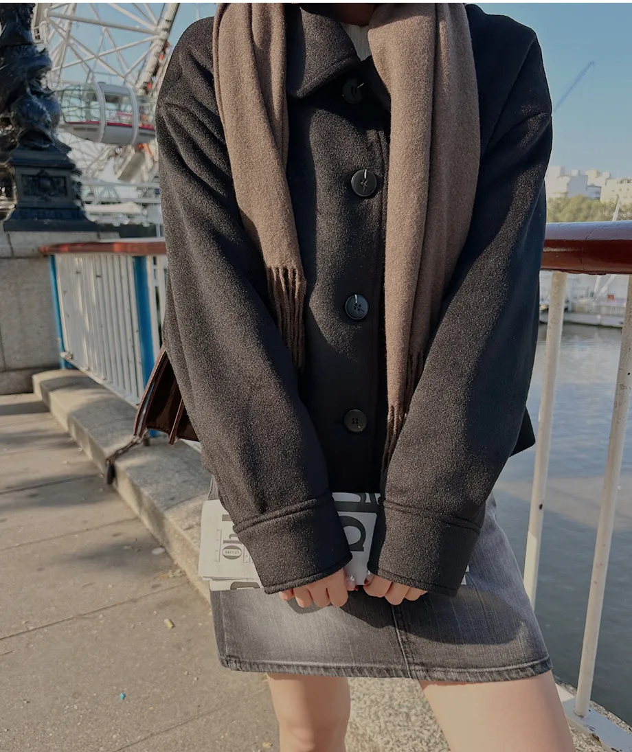 RIRINCO シングルボタンショート丈コート