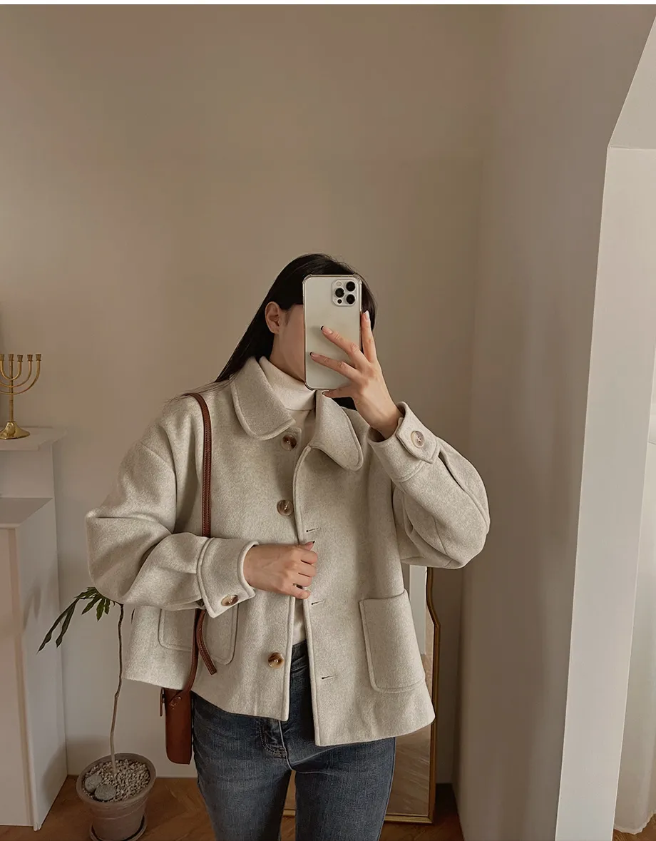 RIRINCO シングルボタンショート丈コート