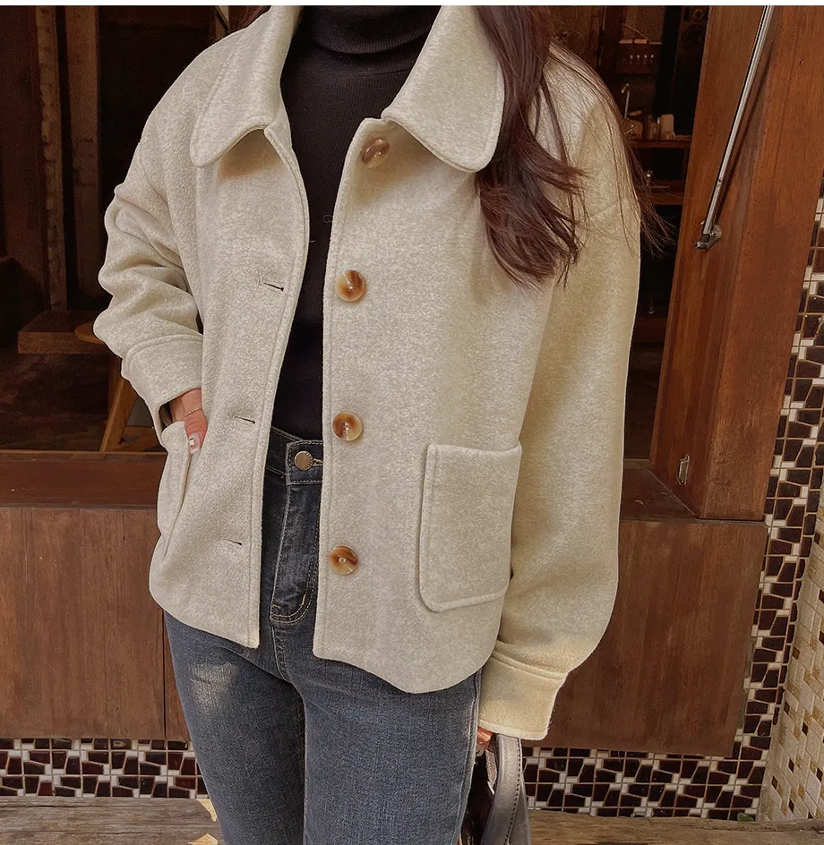 RIRINCO シングルボタンショート丈コート