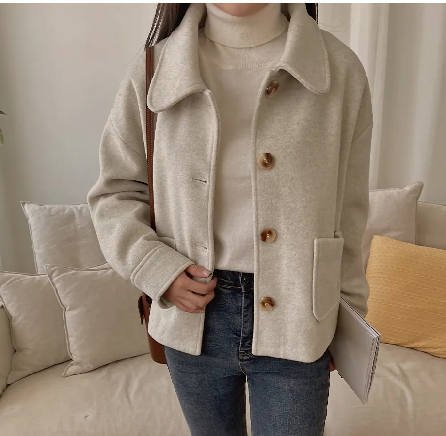 RIRINCO シングルボタンショート丈コート