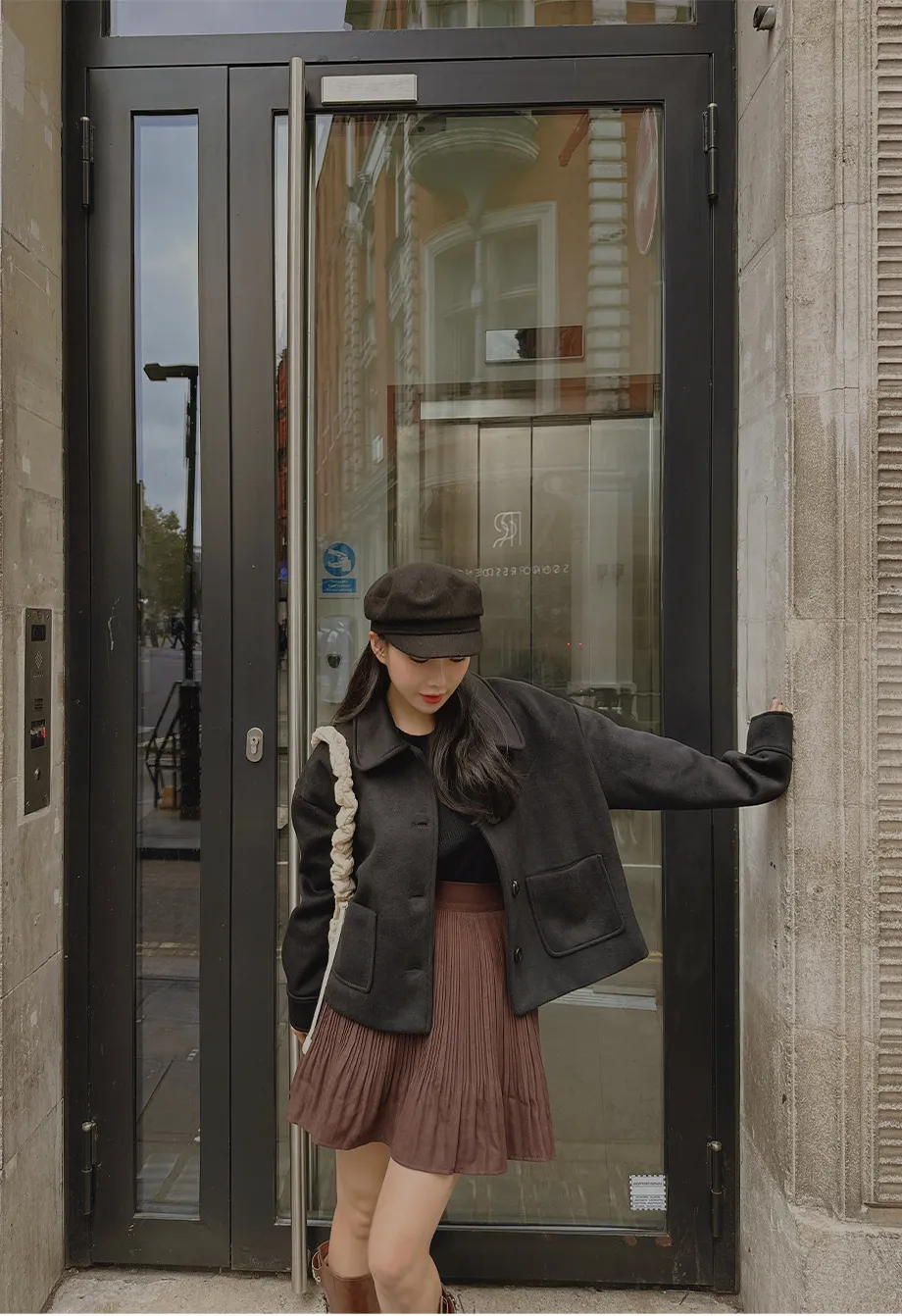 RIRINCO シングルボタンショート丈コート