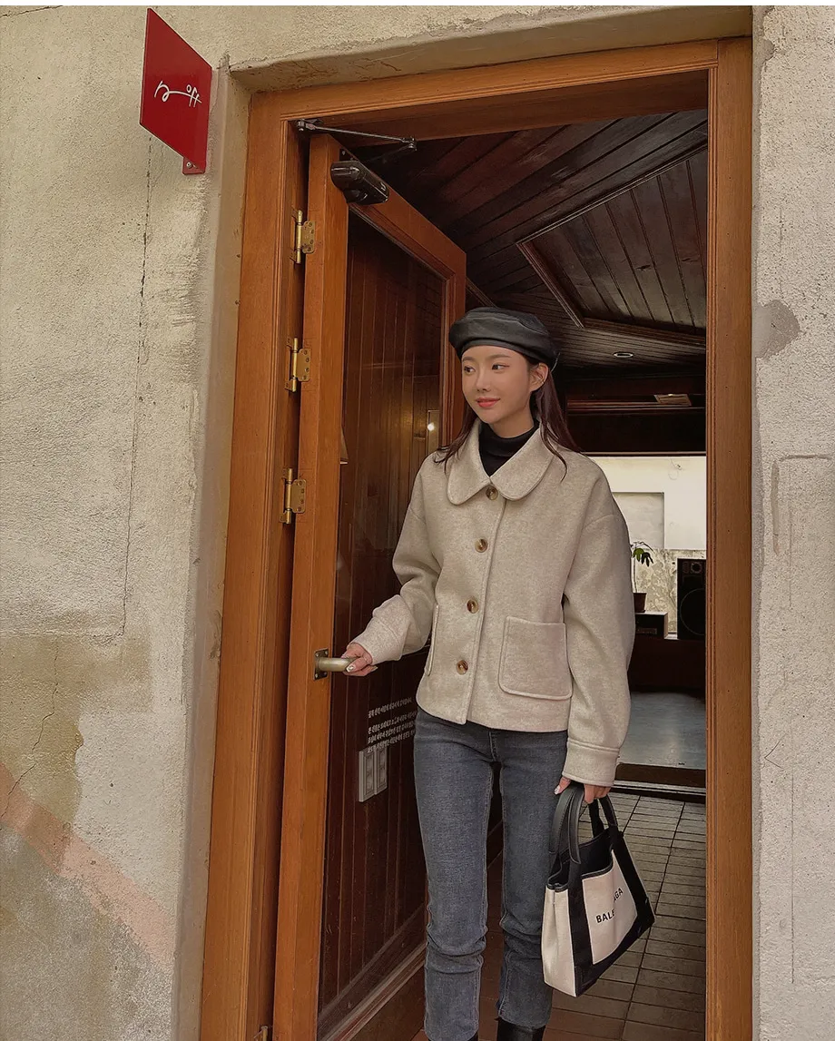 RIRINCO シングルボタンショート丈コート