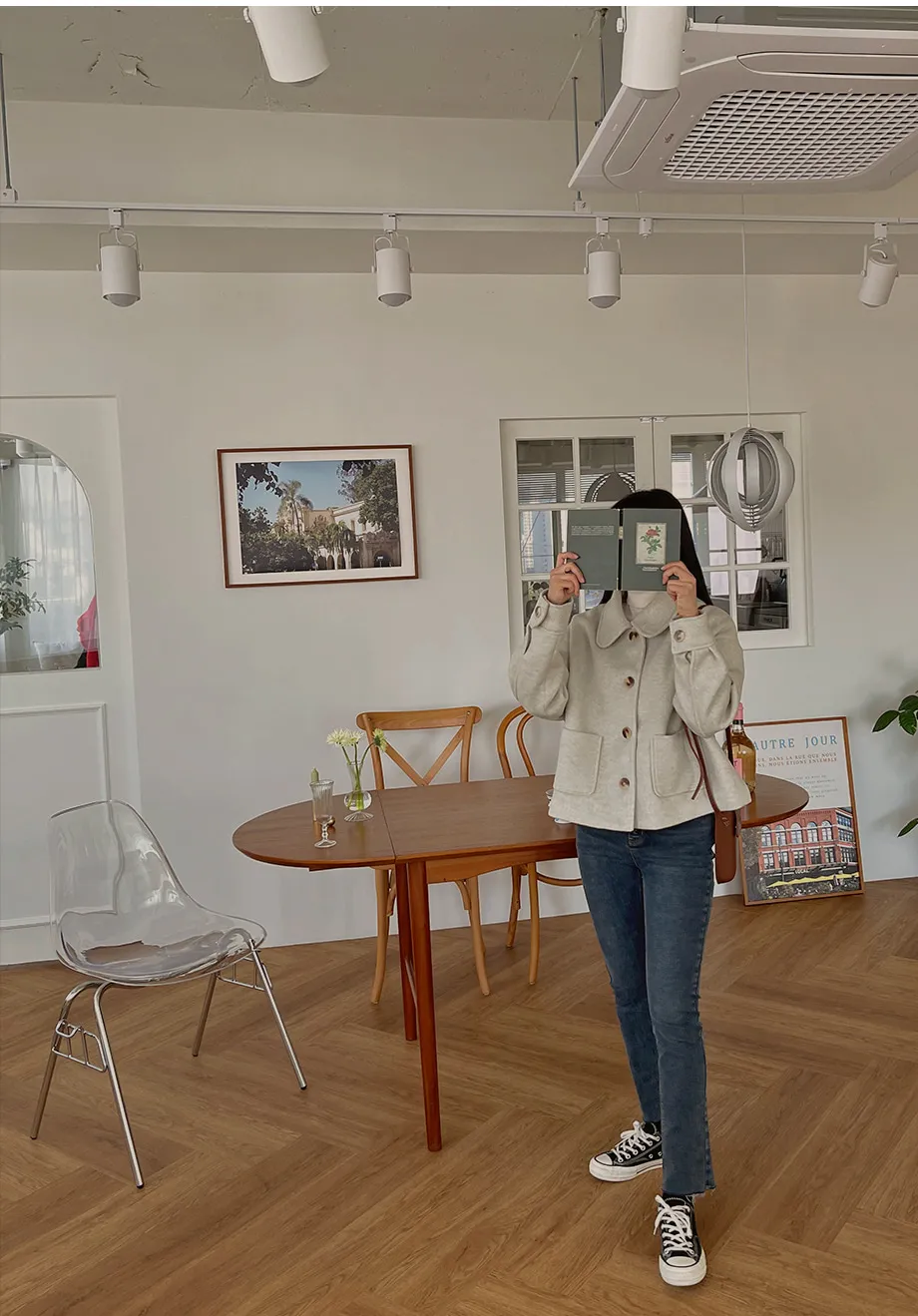 RIRINCO シングルボタンショート丈コート