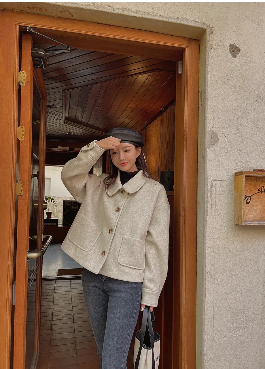 RIRINCO シングルボタンショート丈コート