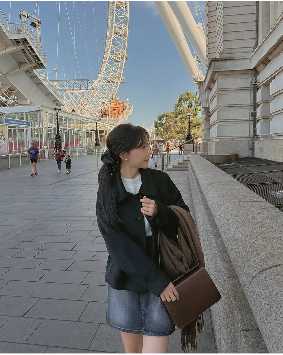 RIRINCO シングルボタンショート丈コート