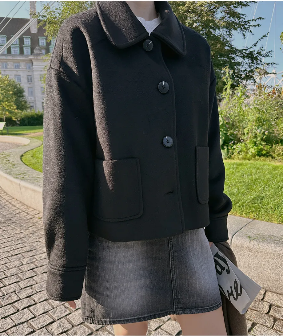 RIRINCO シングルボタンショート丈コート