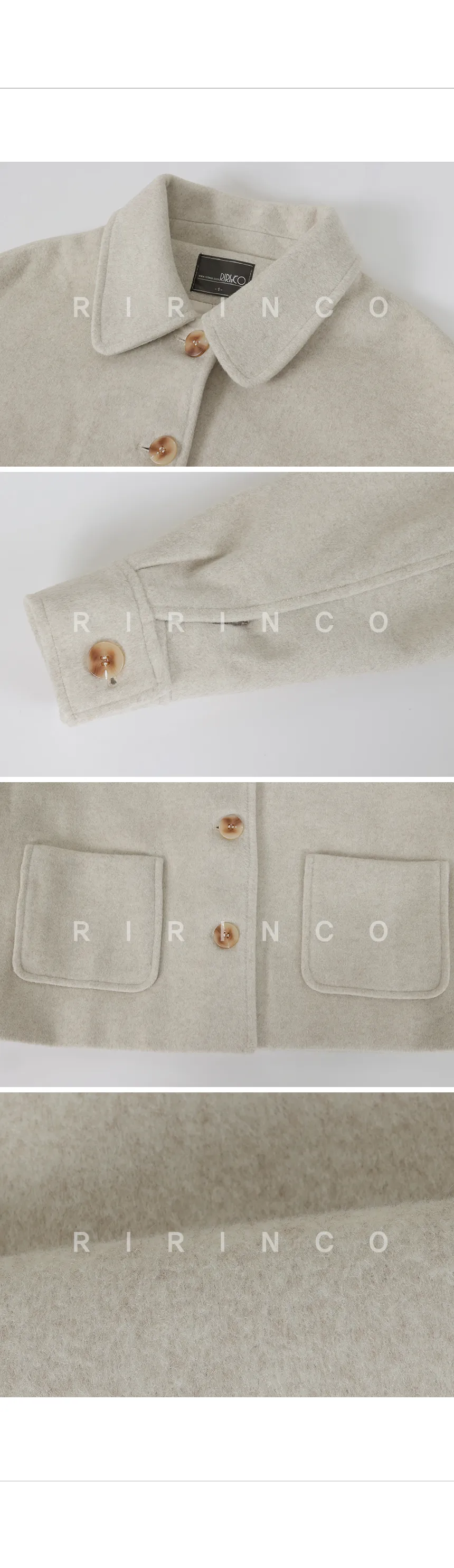 RIRINCO シングルボタンショート丈コート