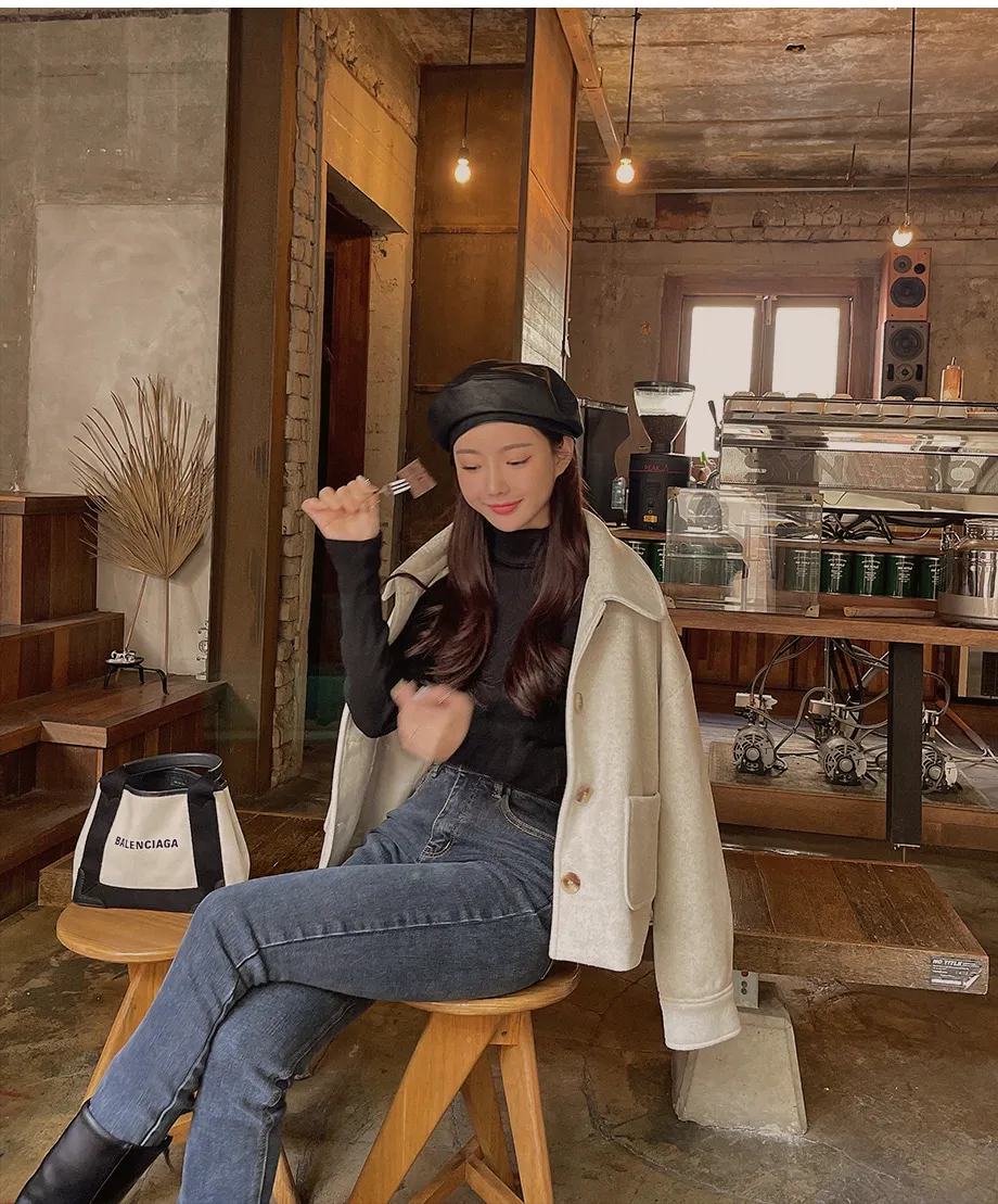 RIRINCO シングルボタンショート丈コート