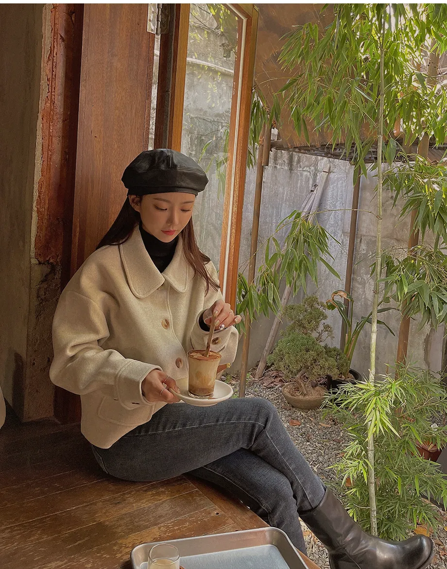 RIRINCO シングルボタンショート丈コート