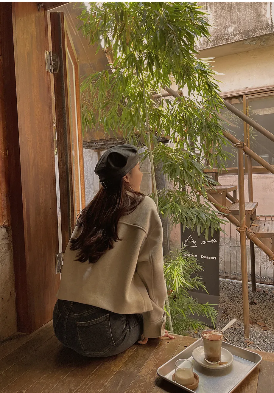 RIRINCO シングルボタンショート丈コート