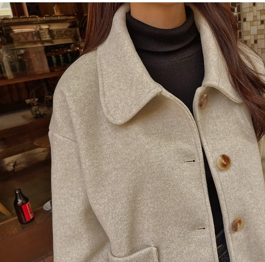 RIRINCO シングルボタンショート丈コート