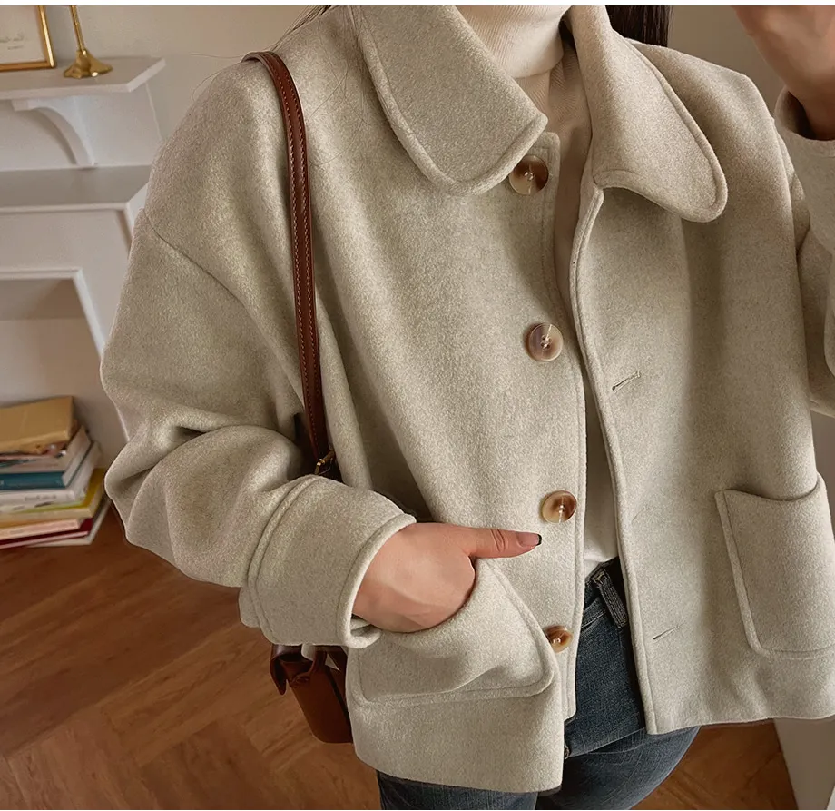 RIRINCO シングルボタンショート丈コート