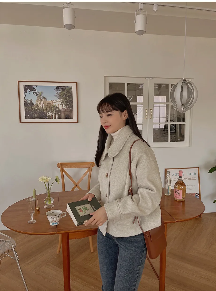 RIRINCO シングルボタンショート丈コート