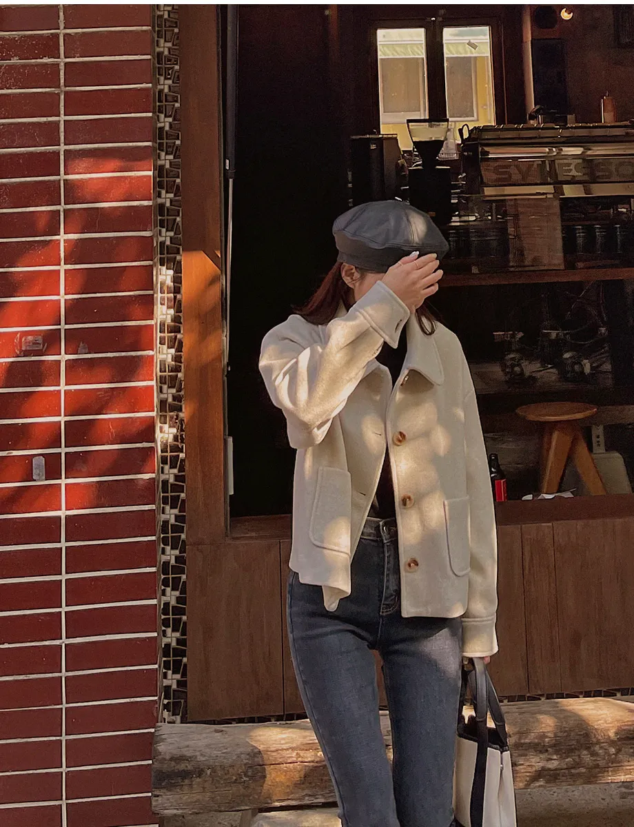 RIRINCO シングルボタンショート丈コート