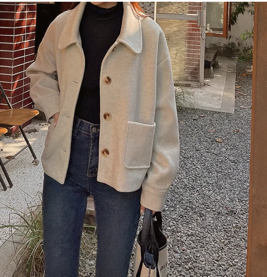 RIRINCO シングルボタンショート丈コート