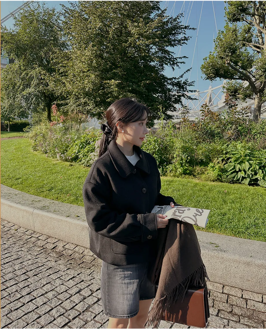 RIRINCO シングルボタンショート丈コート