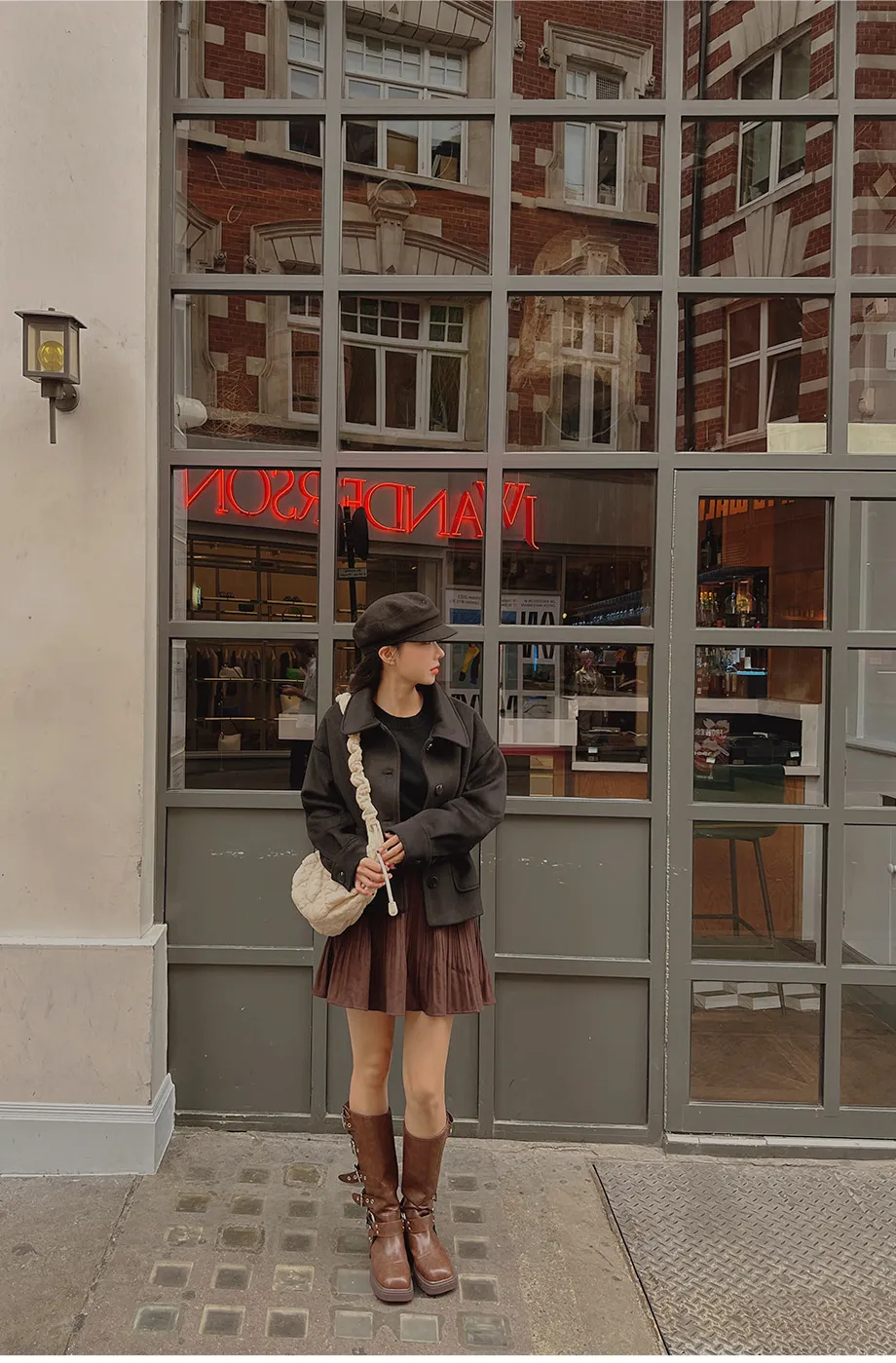 RIRINCO シングルボタンショート丈コート