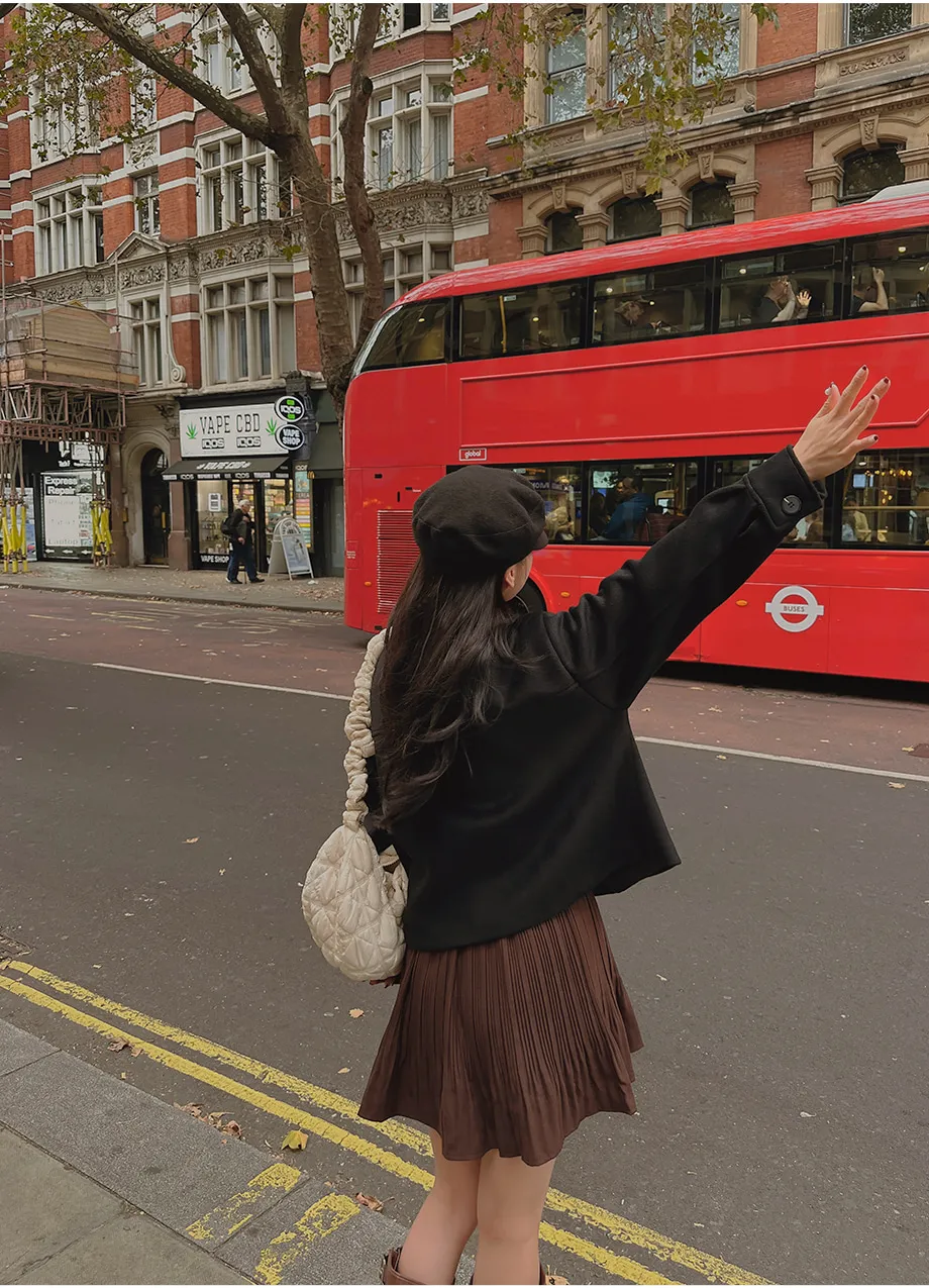 RIRINCO シングルボタンショート丈コート