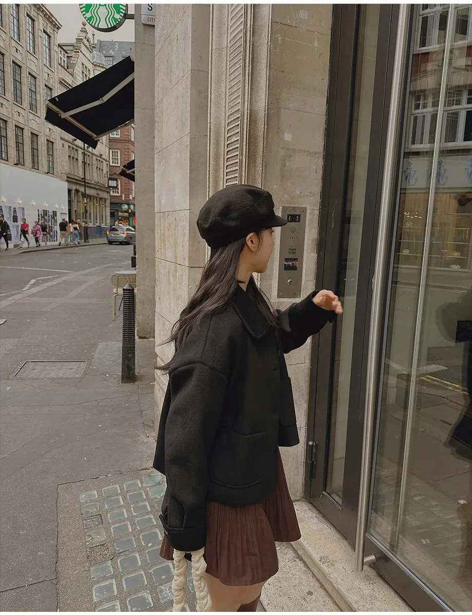 RIRINCO シングルボタンショート丈コート