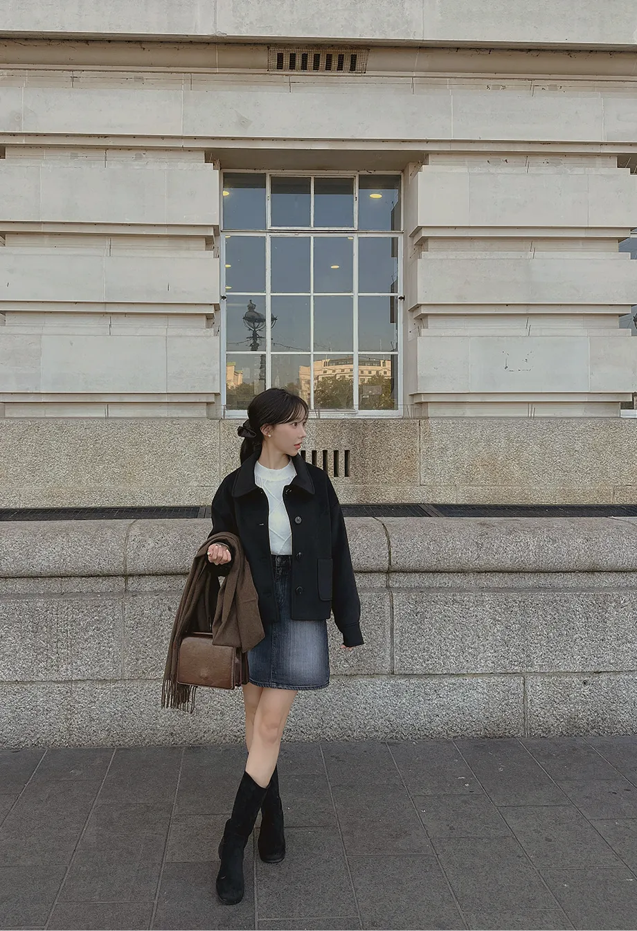 RIRINCO シングルボタンショート丈コート