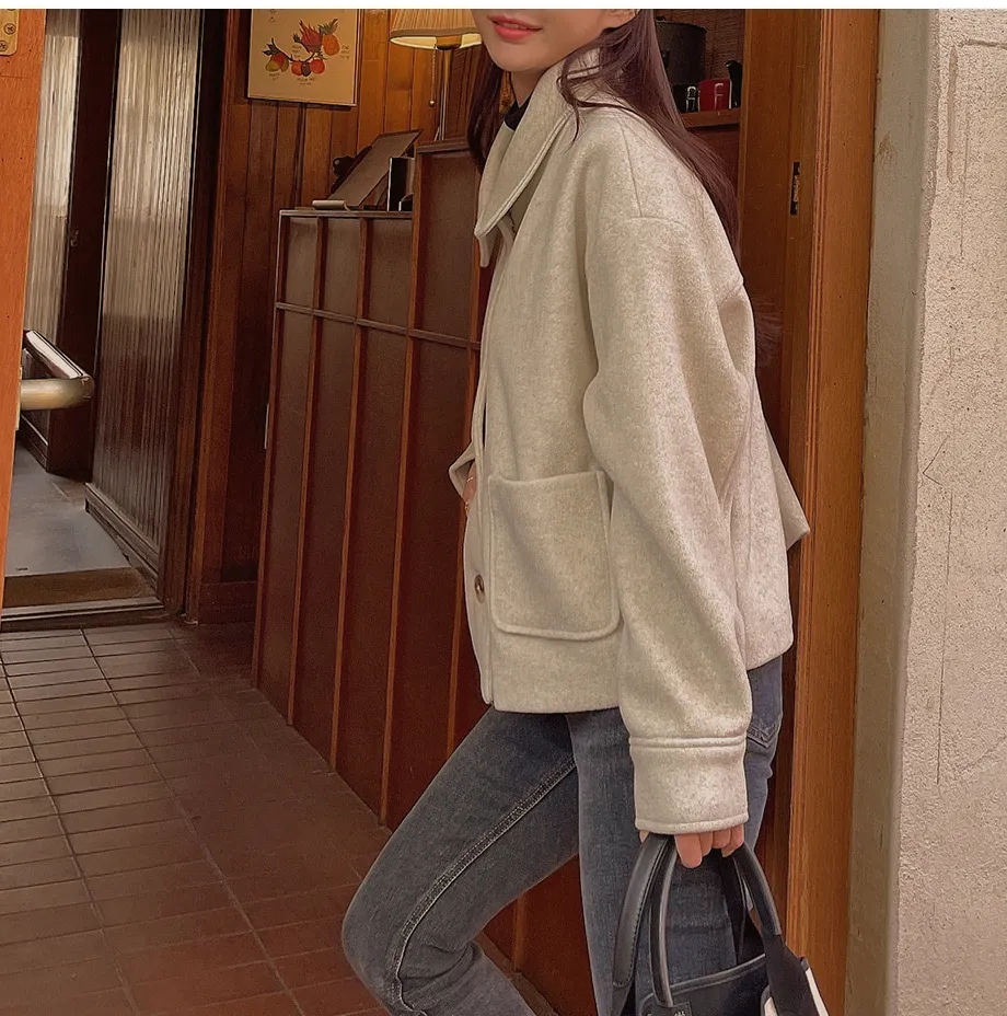 RIRINCO シングルボタンショート丈コート