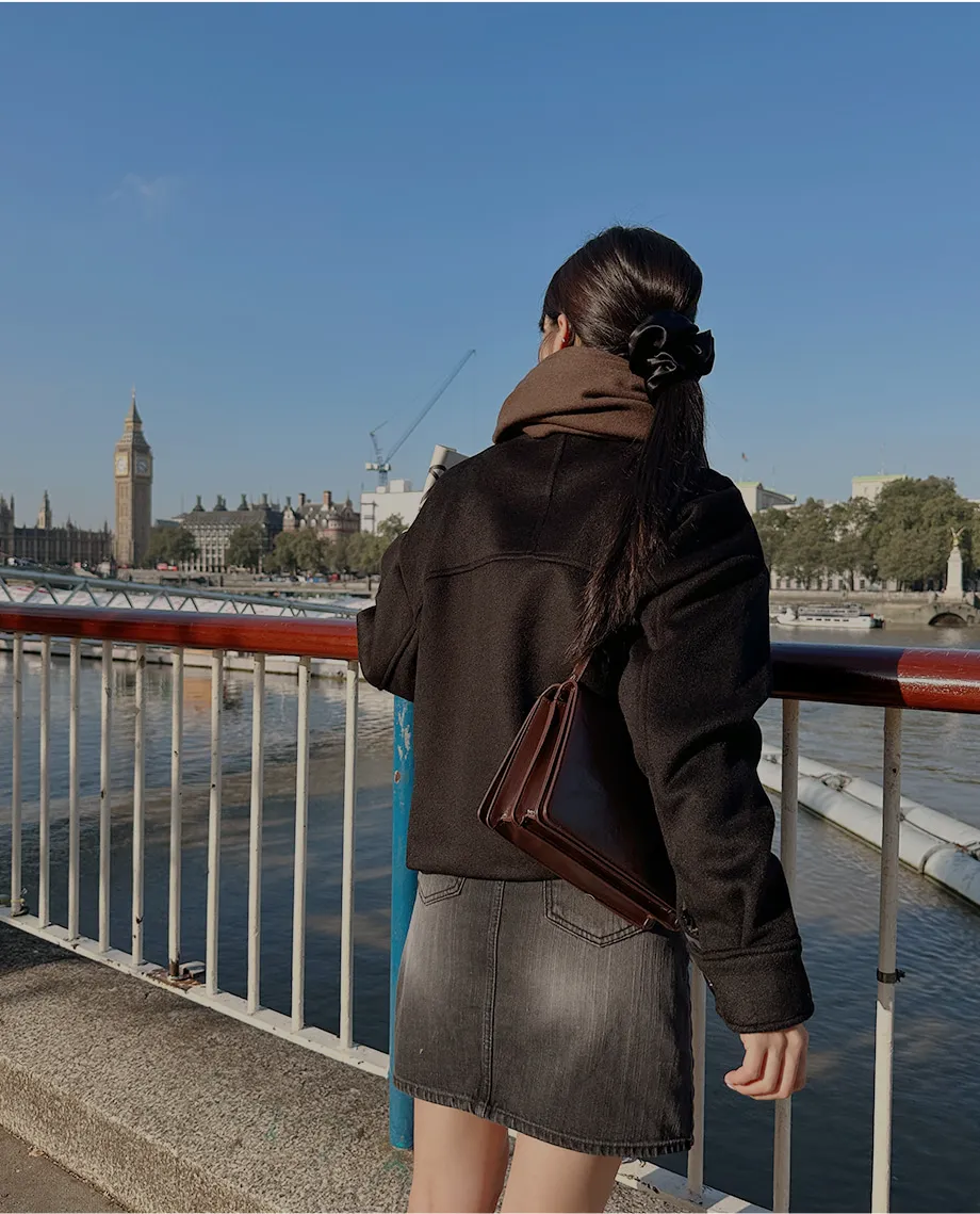 RIRINCO シングルボタンショート丈コート