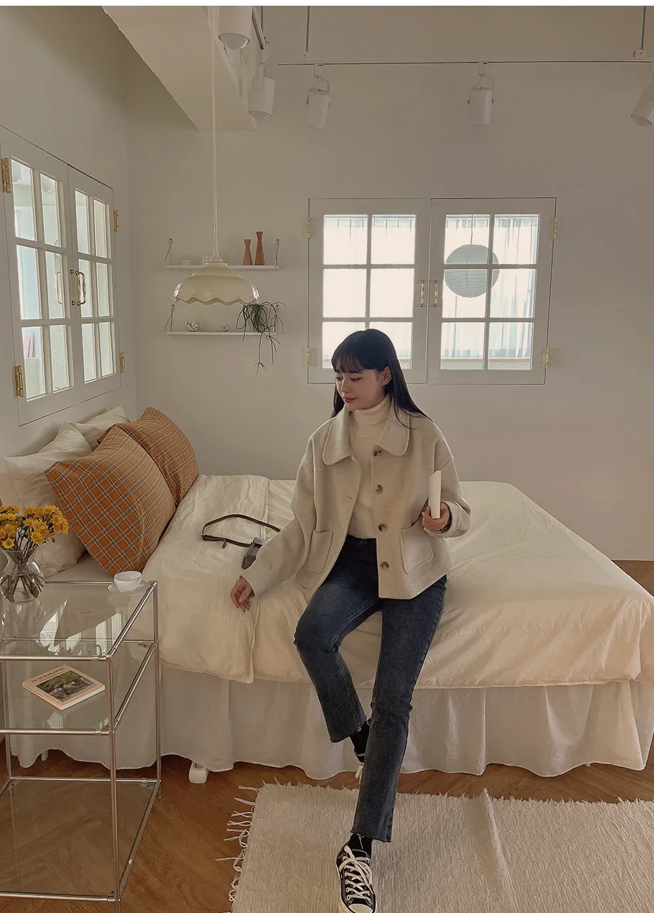 RIRINCO シングルボタンショート丈コート