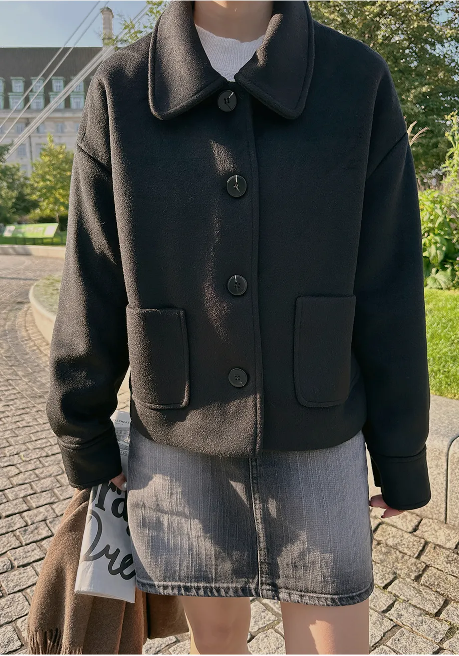 RIRINCO シングルボタンショート丈コート