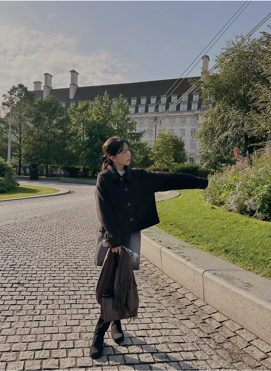 RIRINCO シングルボタンショート丈コート