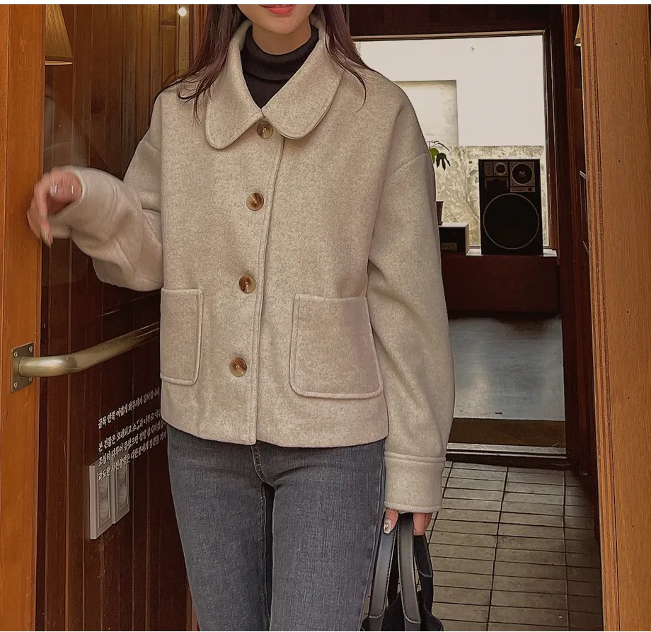 RIRINCO シングルボタンショート丈コート