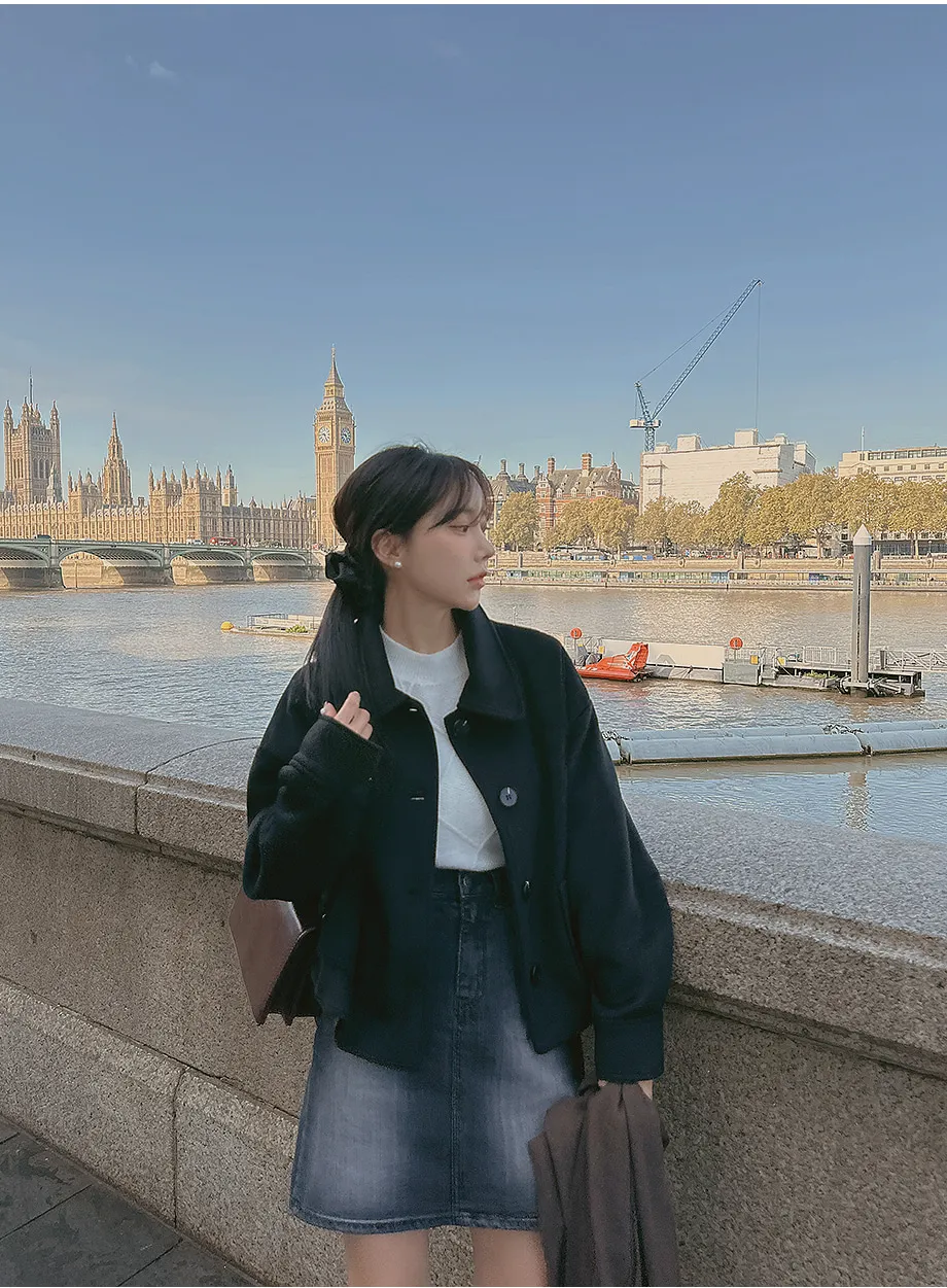 RIRINCO シングルボタンショート丈コート