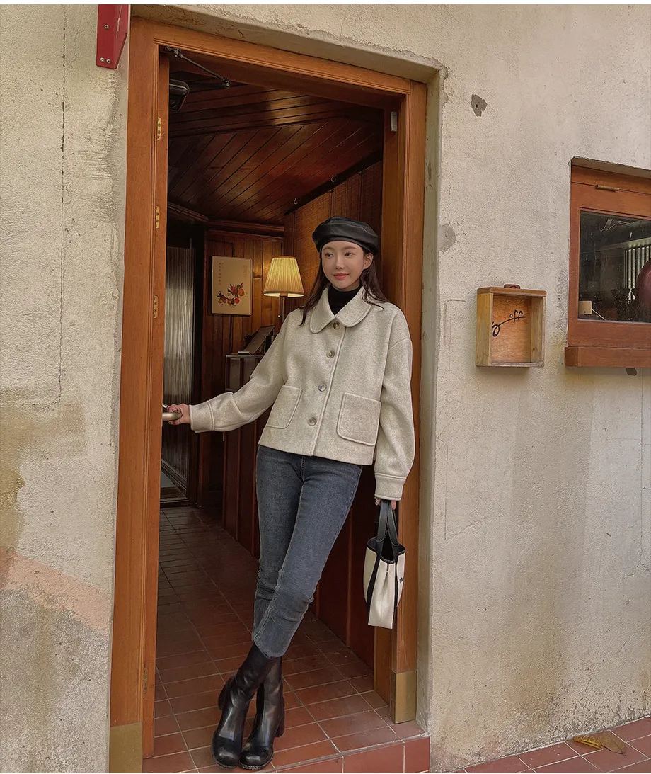 RIRINCO シングルボタンショート丈コート