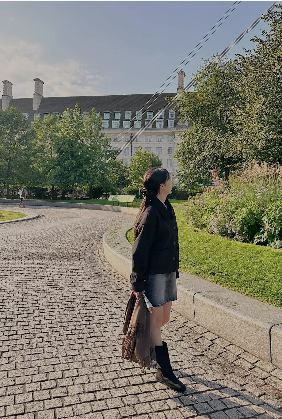 RIRINCO シングルボタンショート丈コート