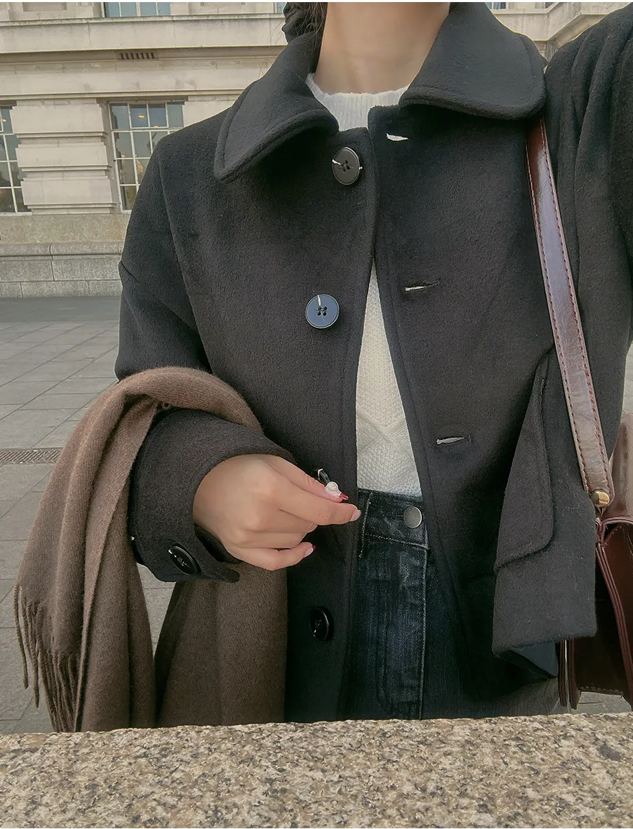 RIRINCO シングルボタンショート丈コート